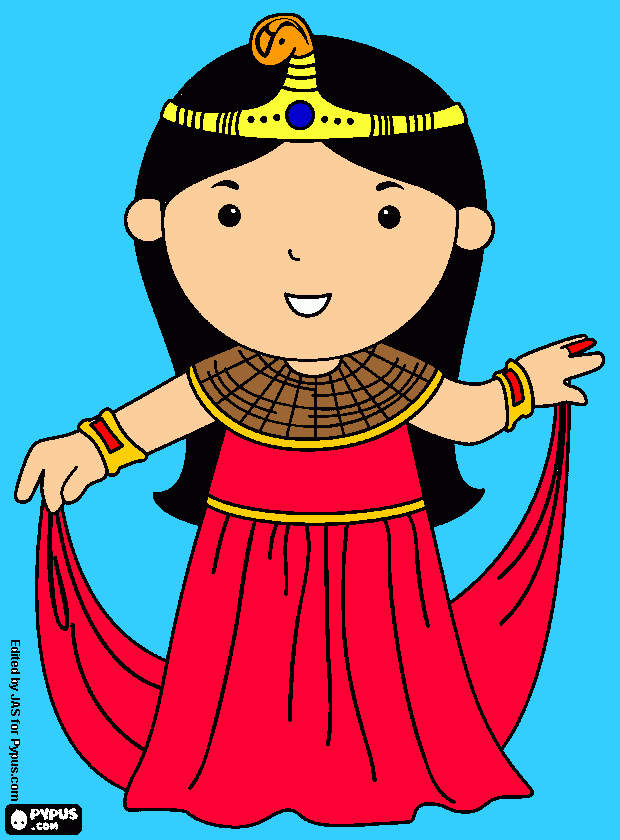 uma linda cleopatra  para colorir e imprimir