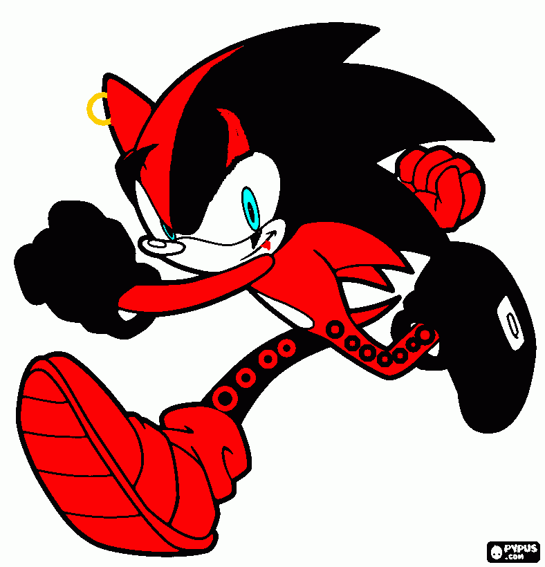 Uma versao sonic de harley quinn  para colorir e imprimir