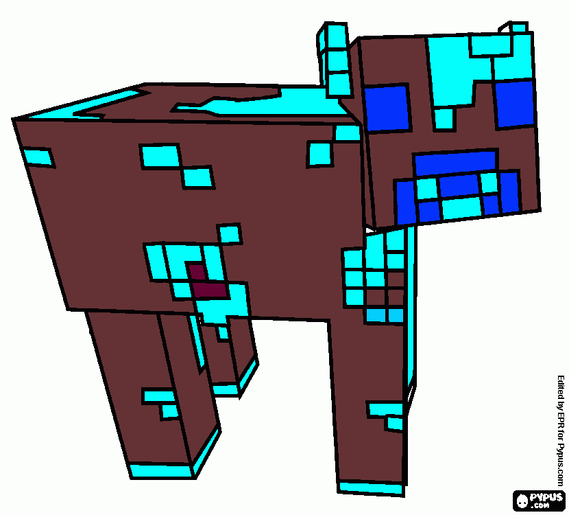 vaca da agua do minecraft para colorir e imprimir