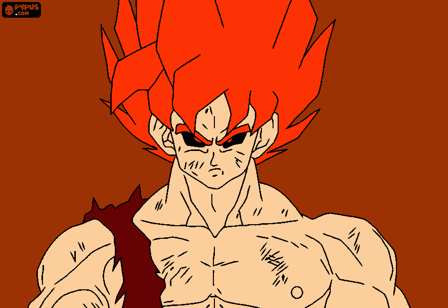 Vermelho SSJ10 para colorir e imprimir