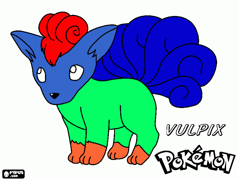 vulpix de cor diferente para colorir e imprimir